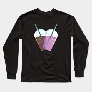 Iced Coffee & Pink Milk Heart Long Sleeve T-Shirt